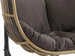 MYLIA Sillón colgante de 2 plazas de ratán natural claro y gris - LISSANDRA de Gris antracita / Color natural claro Online