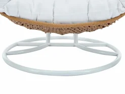 MYLIA Sillón Colgante|Sillón colgante de 2 plazas ratán natural cojines blancos - TILLO de