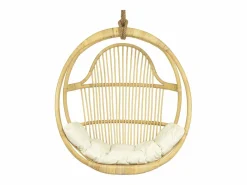 Sillón colgante de ratán natural con cojín de asiento BRIANNA^Vente-unique Outlet