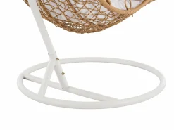 MYLIA Sillón colgante de ratán sintético - Natural claro con cojines blancos - LUVA de Color natural claro Sale