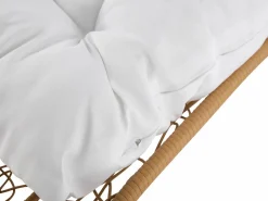 MYLIA Sillón colgante de ratán sintético - Natural claro con cojines blancos - LUVA de Color natural claro Sale