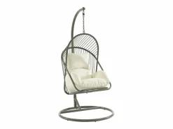 MYLIA Sillón Colgante|Sillón colgante de resina trenzada - con cojines blancos - LUTUS de