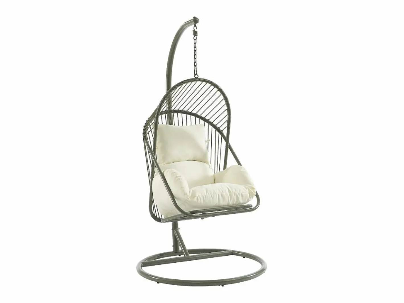 MYLIA Sillón Colgante|Sillón colgante de resina trenzada - con cojines blancos - LUTUS de