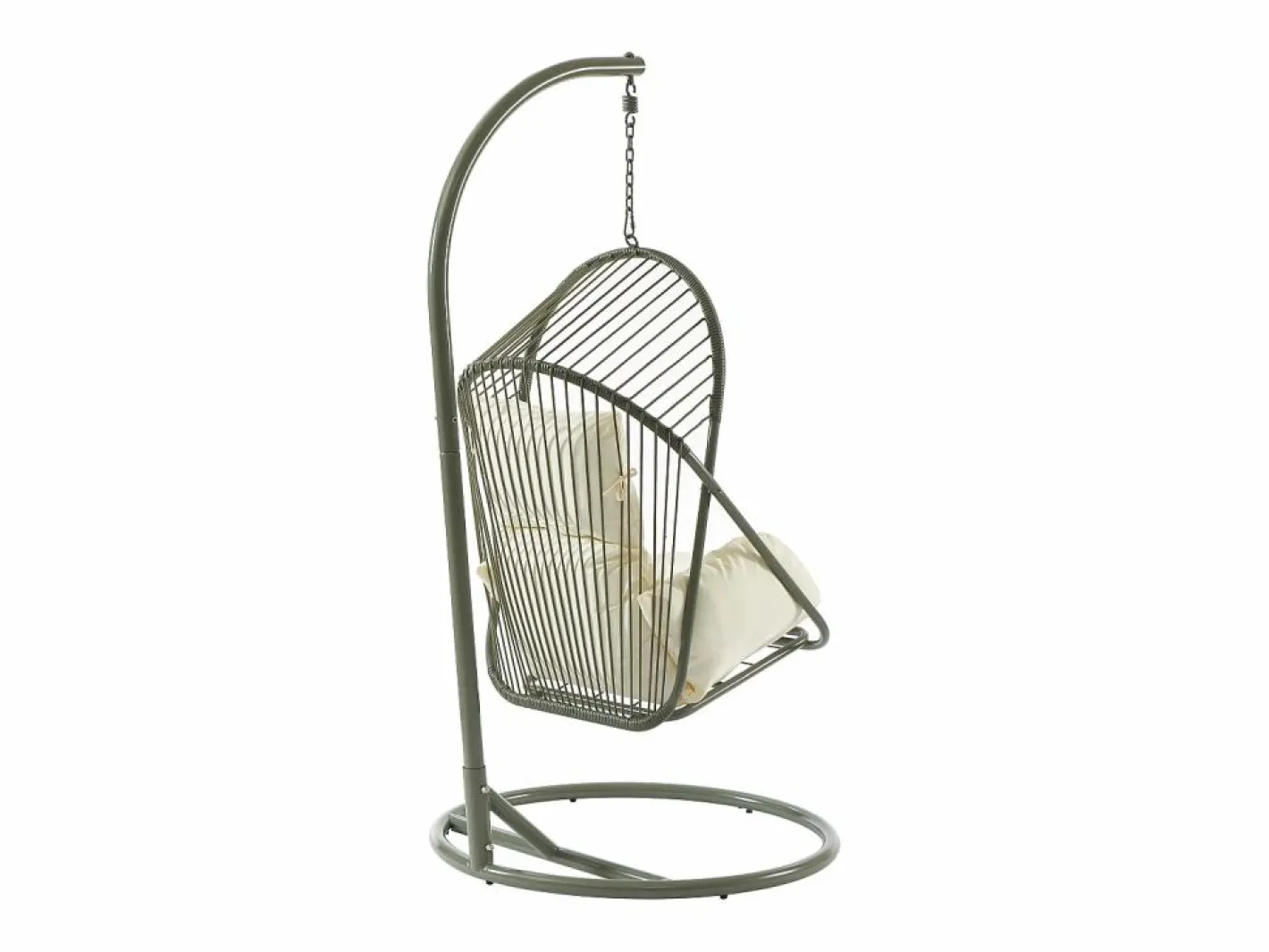 MYLIA Sillón Colgante|Sillón colgante de resina trenzada - con cojines blancos - LUTUS de