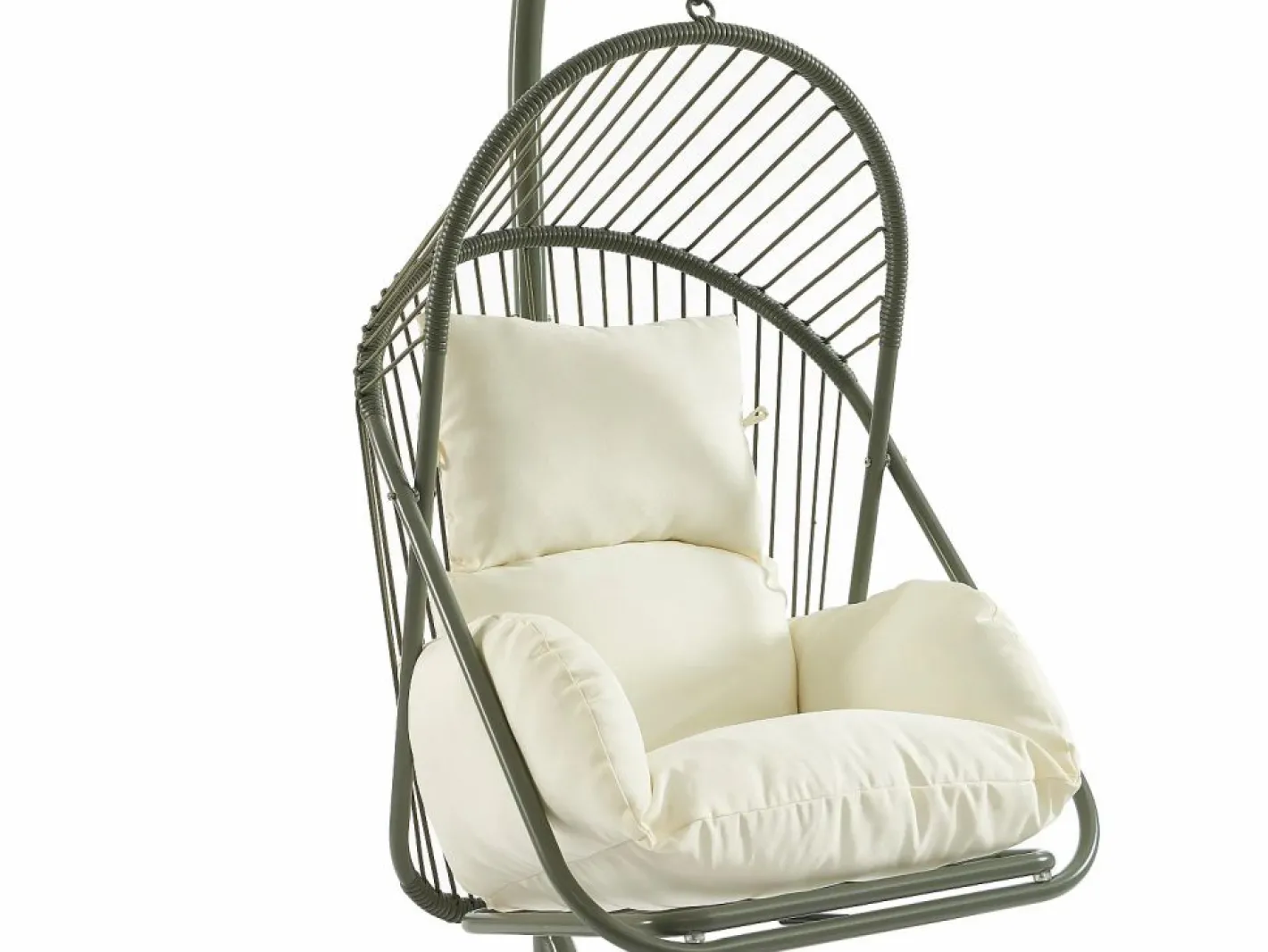 MYLIA Sillón Colgante|Sillón colgante de resina trenzada - con cojines blancos - LUTUS de