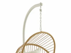 MYLIA Sillón colgante de resina trenzada - Natural claro con cojines blancos - LUTUS de Color natural claro Best