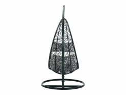 MYLIA Sillón colgante de resina trenzada - con cojines grises - LUVA de Negro Clearance