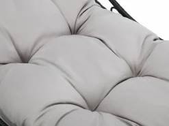 MYLIA Sillón colgante de resina trenzada - con cojines grises - LUVA de Negro Clearance