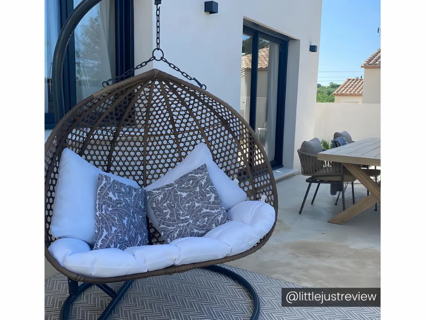 Sillón colgante doble resina trenzada acabado mimbre - VAHINA^MYLIA Best