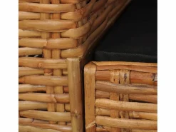 Clicnbuy Sillón De Mimbre|Sillón con cojines de ratán natural marrón