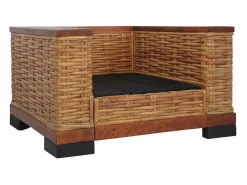 Sillón con cojines ratán natural marrón^vidaxl Hot