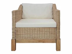 Sillón con cojines ratán natural^vidaxl New