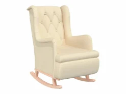 vidaxl Sillón Balancín|Sillón con patas mecedoras y taburete de tela color
