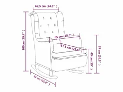 vidaxl Sillón Balancín|Sillón con patas mecedoras madera maciza caucho tela claro