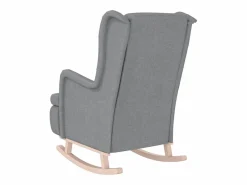 vidaxl Sillón Balancín|Sillón con patas mecedoras madera maciza caucho tela claro