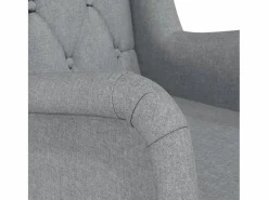 vidaxl Sillón Balancín|Sillón con patas mecedoras madera maciza caucho tela claro