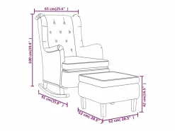 Sillón con patas mecedoras y taburete de tela oscuro^vidaxl Discount