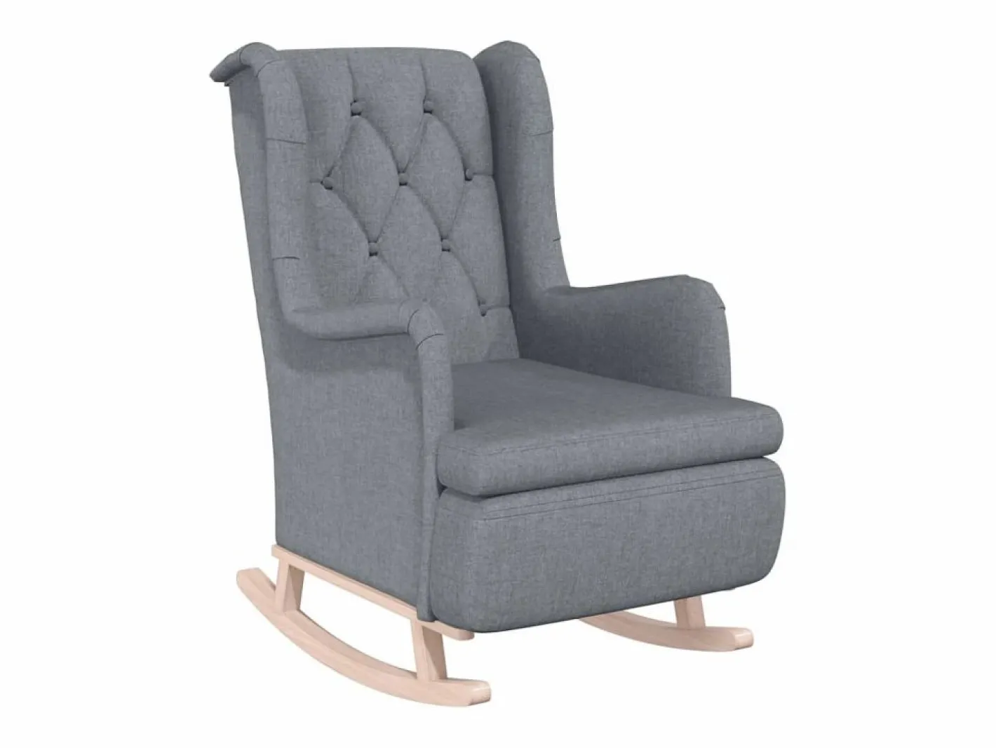 Sillón con patas mecedoras y taburete de tela claro^vidaxl Best