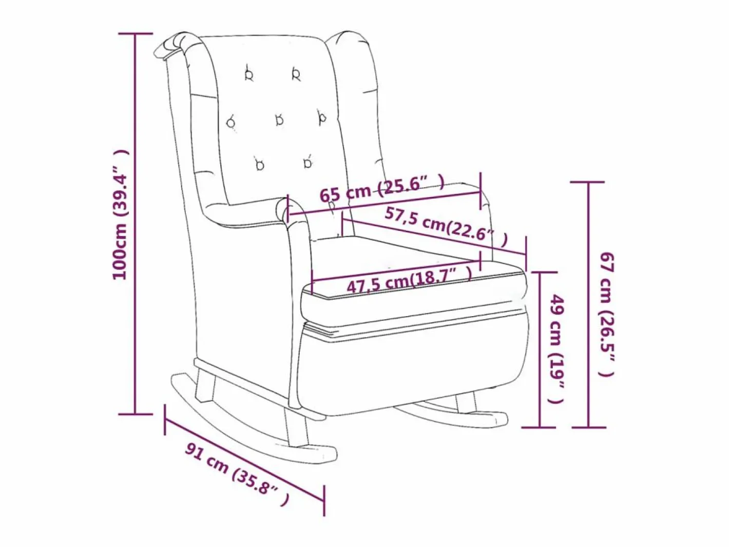 Sillón con patas mecedoras y taburete de tela claro^vidaxl Best