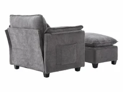 Sillón con reposapiés con almacenamiento y cojín - Tela de chenilla -^Hauss Spole Sale