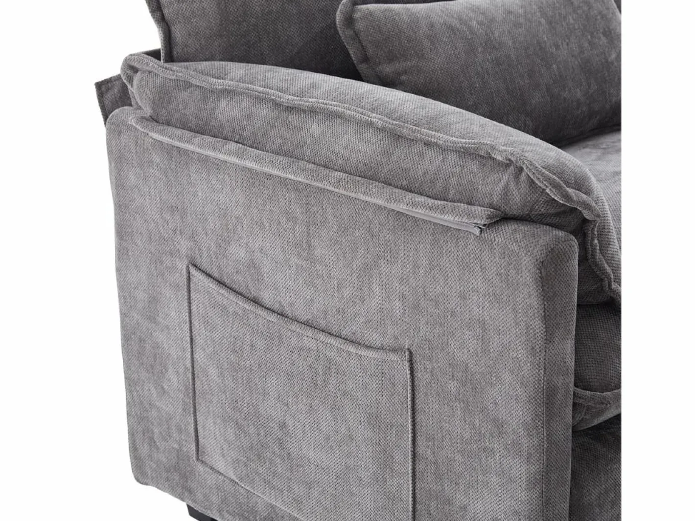 Sillón con reposapiés con almacenamiento y cojín - Tela de chenilla -^Hauss Spole Sale