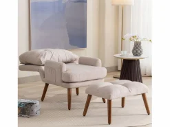 KOMHTOM Sillón Cama|Sillón con reposapiés, respaldo ajustable en cinco posiciones, función reclinable,