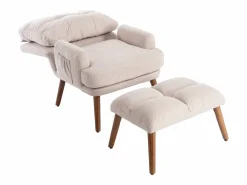 KOMHTOM Sillón Cama|Sillón con reposapiés, respaldo ajustable en cinco posiciones, función reclinable,