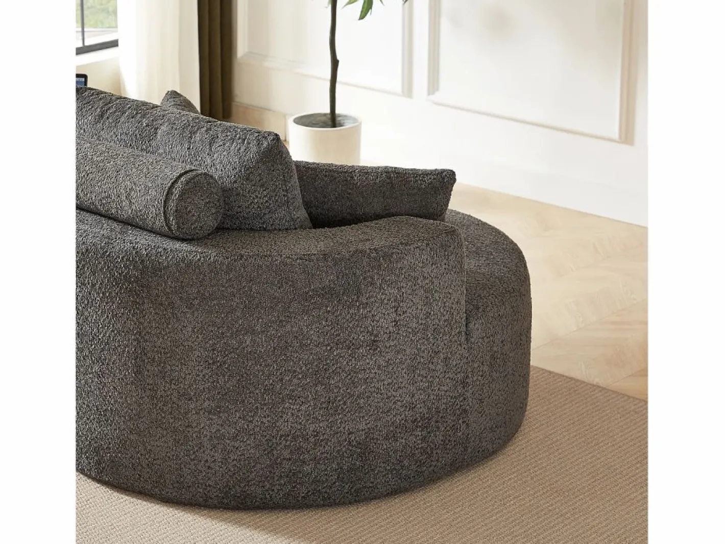 Hauss Spole Sillón Estilo Cabriolet|Sillón con soporte lumbar y reposacabezas, tapizado en tela de chenilla .