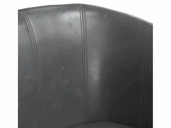 Sillón con taburete cuero sintético^vidaxl Best