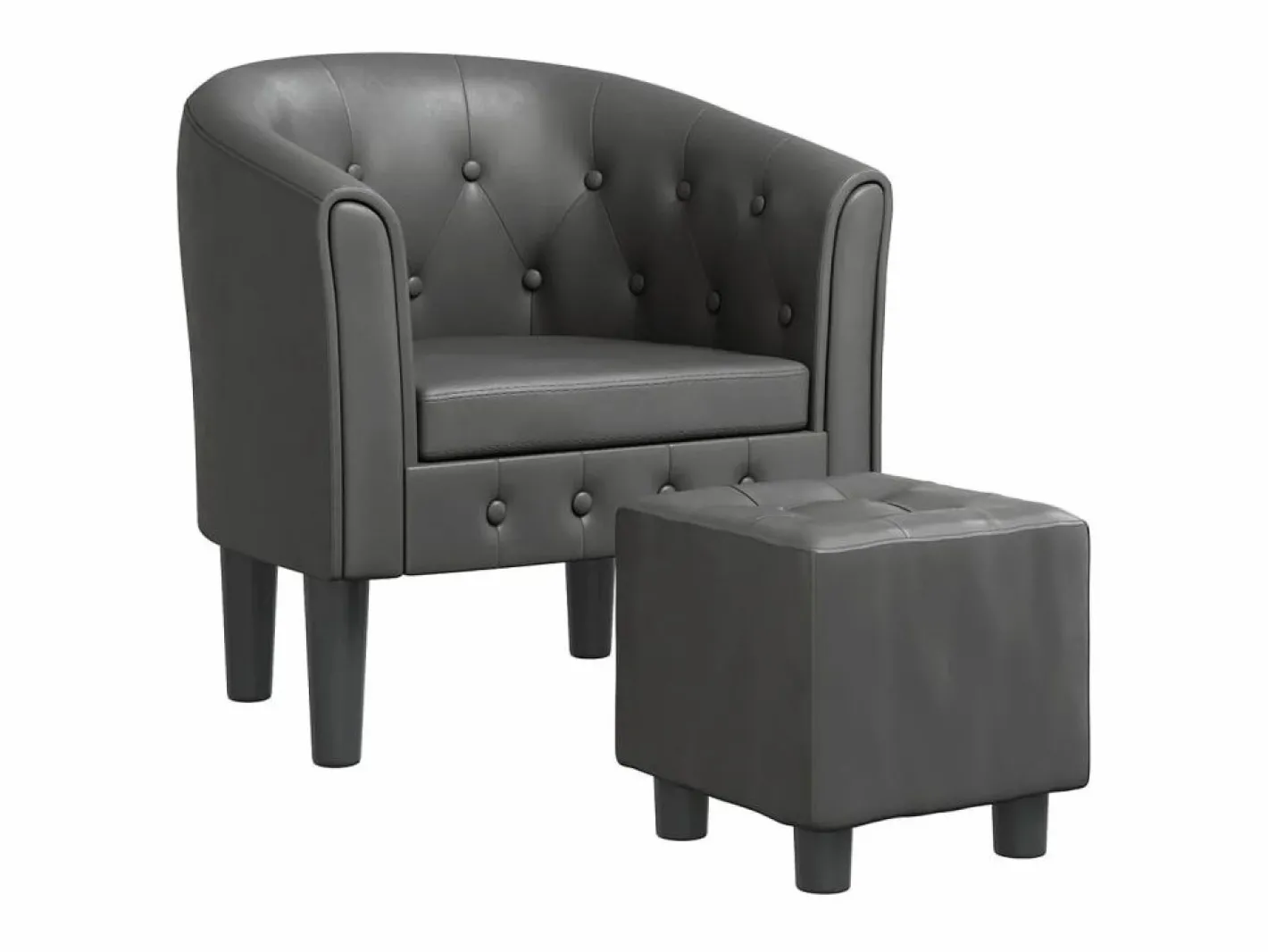 Clicnbuy Sillón Estilo Cabriolet|Sillón con taburete cuero sintético
