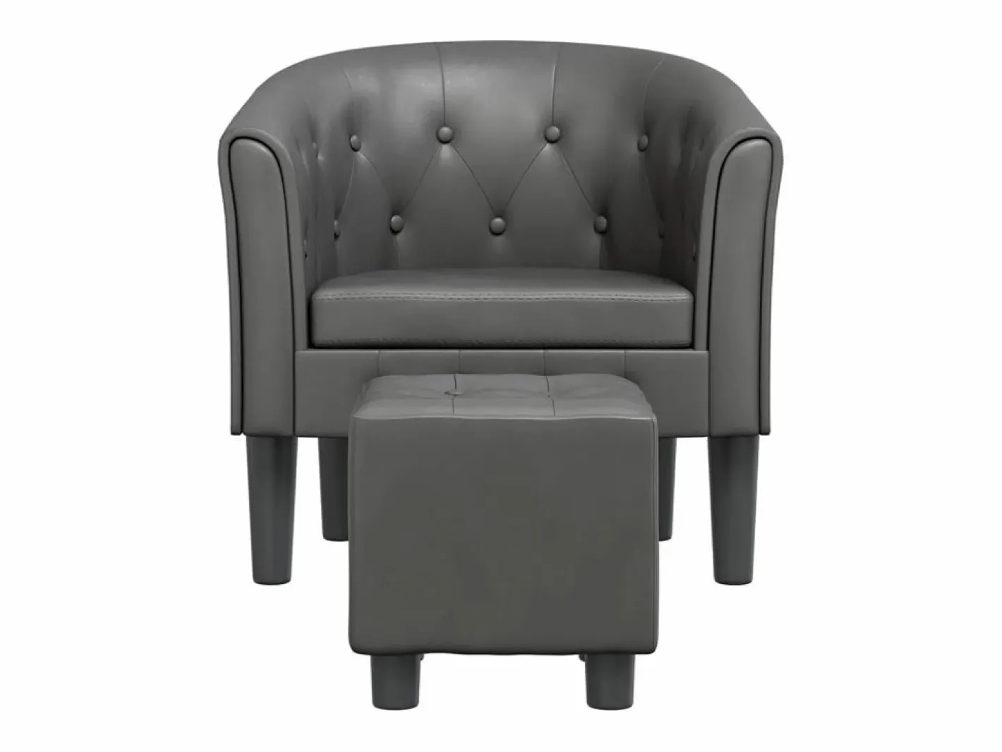 Clicnbuy Sillón Estilo Cabriolet|Sillón con taburete cuero sintético