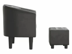 Clicnbuy Sillón Estilo Cabriolet|Sillón con taburete cuero sintético