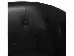 Clicnbuy Sillón con taburete cuero sintético Negro Hot