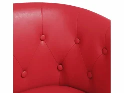 vidaxl Sillón con taburete cuero sintético Rojo