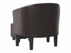 Clicnbuy Sillón con taburete cuero sintético marrón Marru00f3n Sale