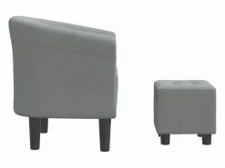 Sillón con taburete tela claro^Clicnbuy New