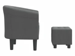 Sillón con taburete tela oscuro^Clicnbuy New