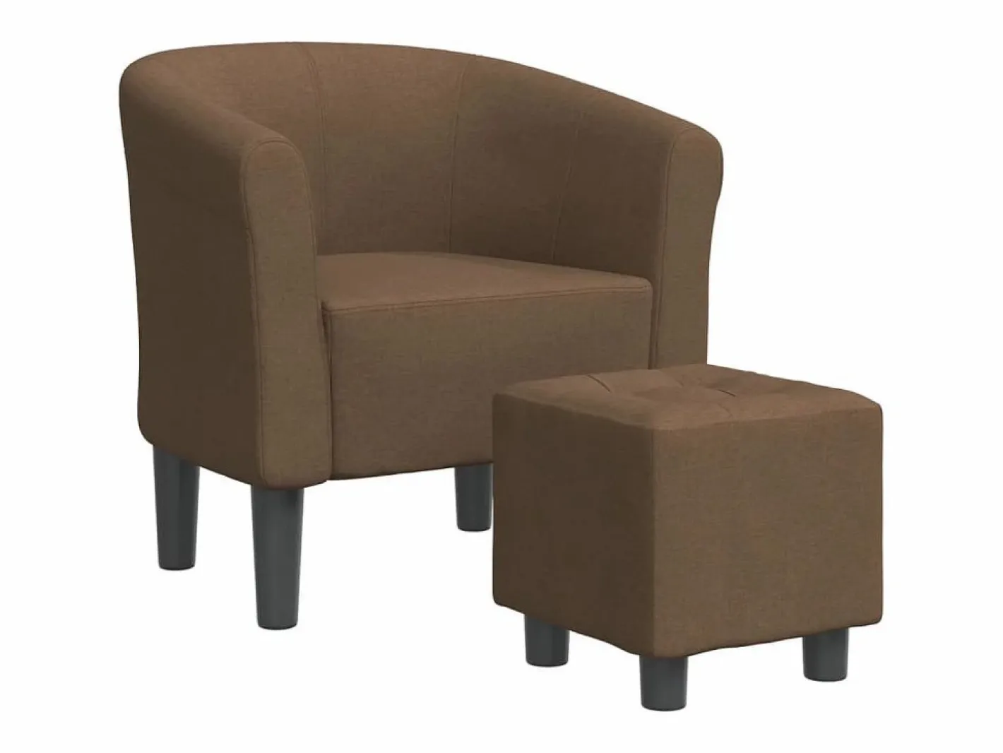 Sillón con taburete tela marrón^Clicnbuy Sale