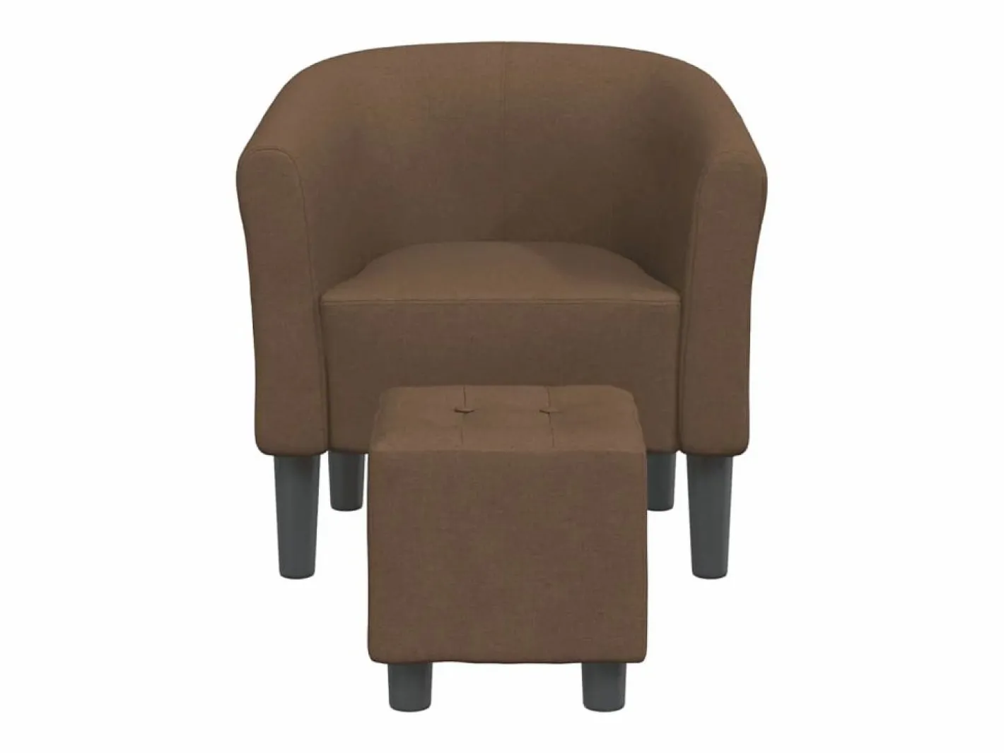 Sillón con taburete tela marrón^Clicnbuy Sale