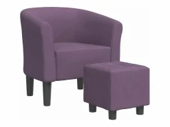 vidaxl Sillón Estilo Cabriolet|Sillón con taburete tela morado
