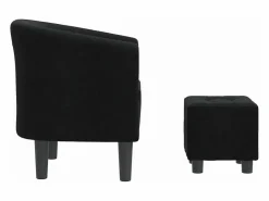 Sillón con taburete tela negra^vidaxl Discount