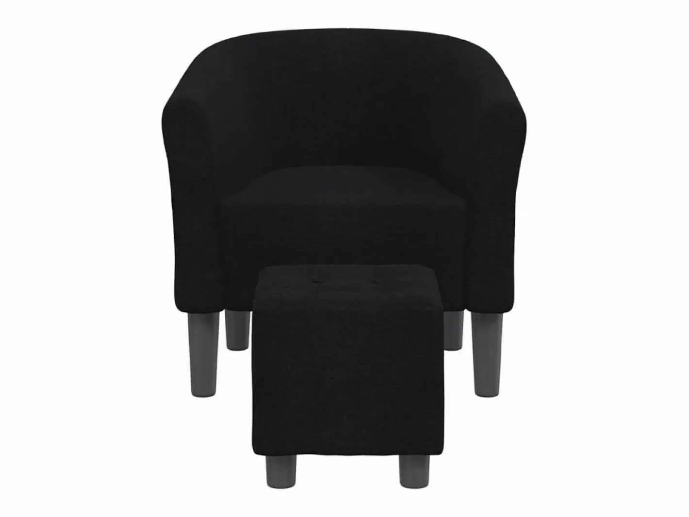 Clicnbuy Sillón con taburete tela negra Negro Discount