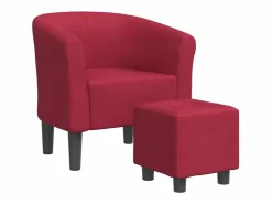 Sillón con taburete tela tinto^Clicnbuy Best