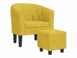 Sillón con taburete terciopelo^Clicnbuy Outlet