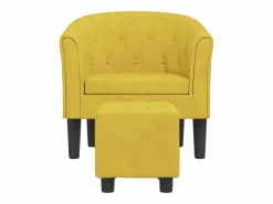Sillón con taburete terciopelo^Clicnbuy Outlet