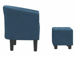 Clicnbuy Sillón Estilo Cabriolet|Sillón con taburete terciopelo oscuro