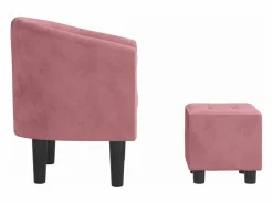 Sillón con taburete terciopelo^vidaxl Hot