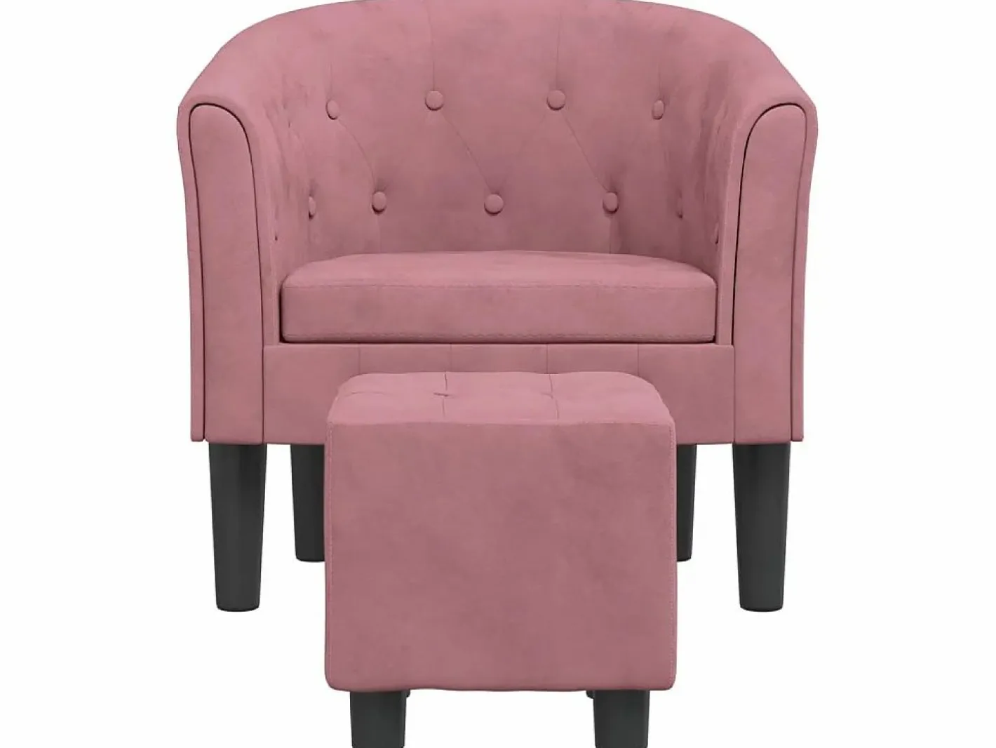 Sillón con taburete terciopelo ES350159 Rosa Outlet