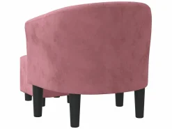 Sillón con taburete terciopelo ES350159 Rosa Outlet