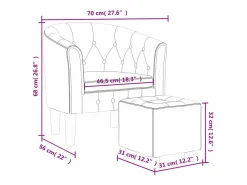 vidaxl Sillón Estilo Cabriolet|Sillón con taburete terciopelo